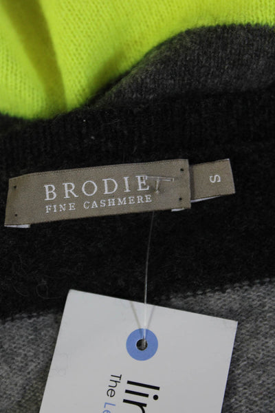 Brodie Unisex Pullover Cashmere Striped Round Neck Long Sleeve Black Size S