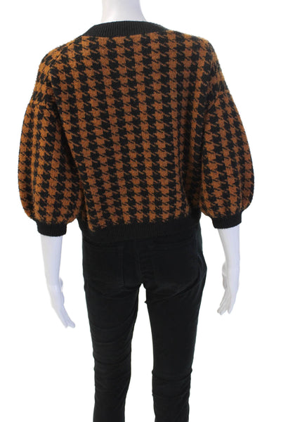 ASTR Unisex Black 80s Pullover Sweater Crew Neck 3/4 Sleeve Zip Size S