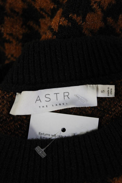 ASTR Unisex Black 80s Pullover Sweater Crew Neck 3/4 Sleeve Zip Size S