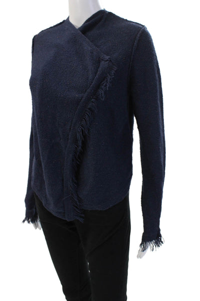 Joie Unisex Designer Mock Neck Solid Sweater Dark Blue Size S