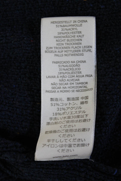 Joie Unisex Designer Mock Neck Solid Sweater Dark Blue Size S