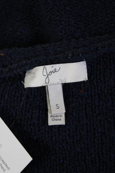 Joie Unisex Designer Mock Neck Solid Sweater Dark Blue Size S