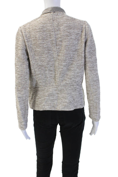 Vince Women Gray Long Sleeve Cotton Blend Blazer Size S