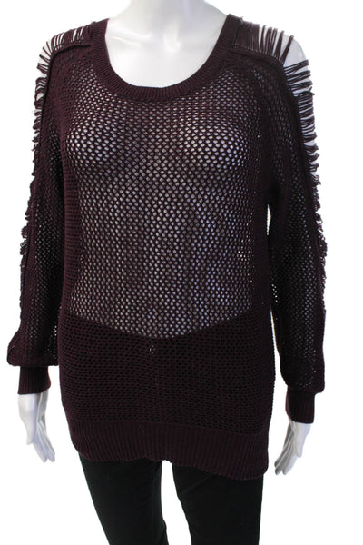 IRO Unisex Purple Pullover Sweater 100% Cotton Round Neck Long Sleeve Size S