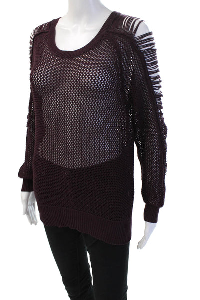 IRO Unisex Purple Pullover Sweater 100% Cotton Round Neck Long Sleeve Size S