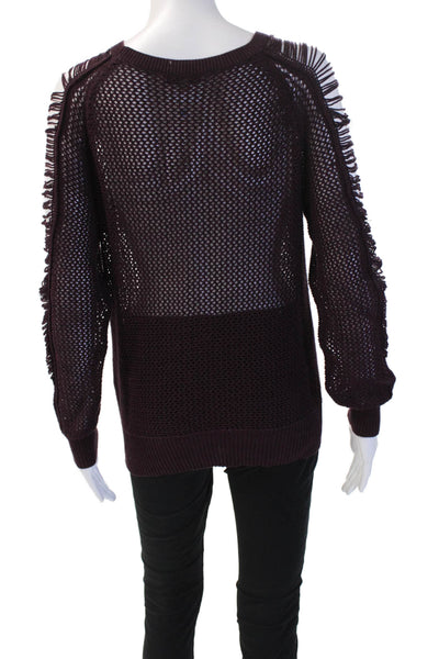 IRO Unisex Purple Pullover Sweater 100% Cotton Round Neck Long Sleeve Size S