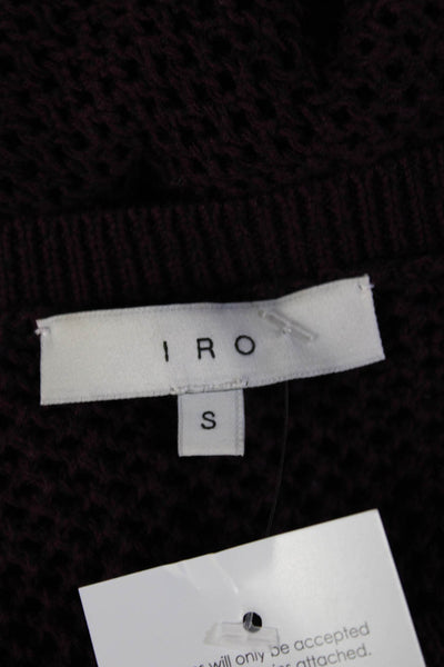IRO Unisex Purple Pullover Sweater 100% Cotton Round Neck Long Sleeve Size S