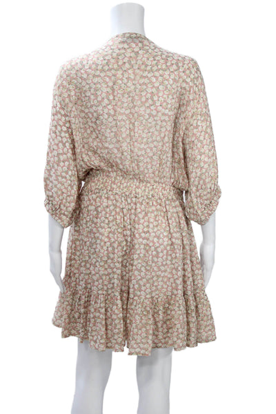 Faithfull The Brand Women Pink Floral Kaftan Size 8