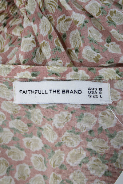 Faithfull The Brand Women Pink Floral Kaftan Size 8