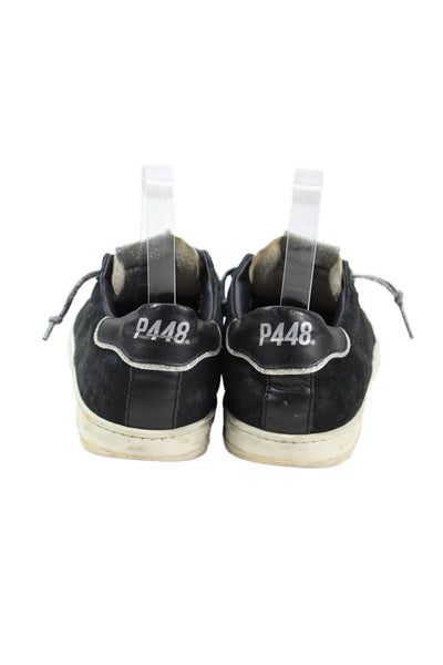 P448 Womens Animal Print Low Top Sneakers Black Size 39 9