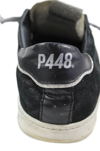 P448 Womens Animal Print Low Top Sneakers Black Size 39 9