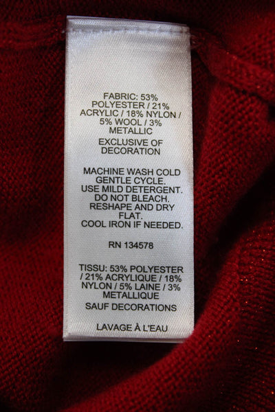 Vineyard Vines Girls Ruffled Long Sleeve Pullover Sweater Red Size 5