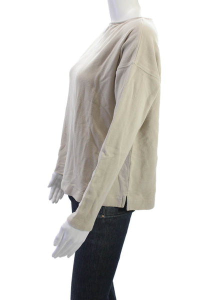 Fifteen Twenty Unisex Pullover Sweater Beige Long Sleeve Modal Blend Size S