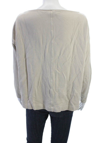 Fifteen Twenty Unisex Pullover Sweater Beige Long Sleeve Modal Blend Size S