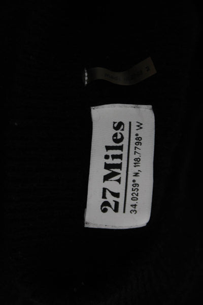 27 Miles Unisex Black Cashmere Crew Neck Pullover Sweater Size M