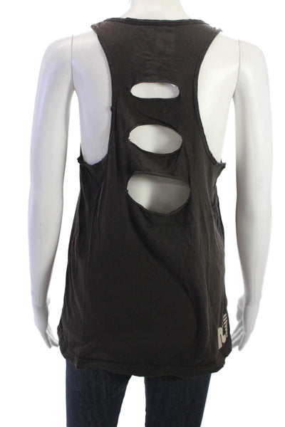 Rebel Yell Women Black Graphic Cotton Sleeveless Tank Beach Size S