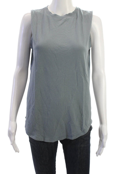 Lululemon Womens Basic Sleeveless Tank Gray Poly Cotton Crew Neck Size 6