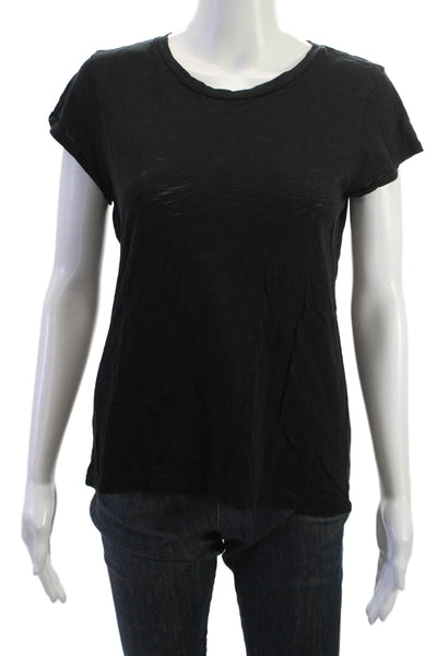 Goldie Womens Black Basic T-Shirt Short Sleeve Round Neck Size M