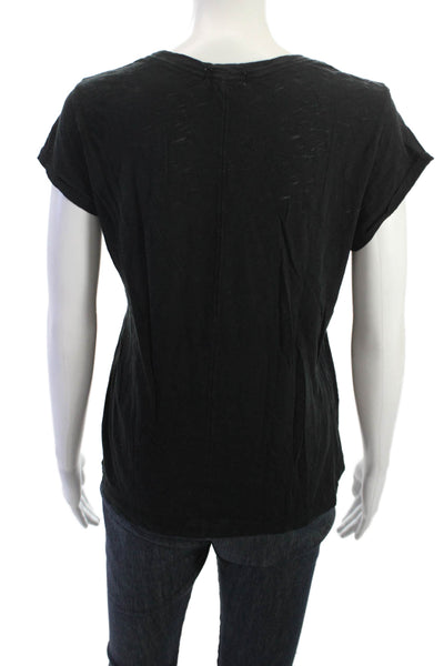Goldie Womens Black Basic T-Shirt Short Sleeve Round Neck Size M