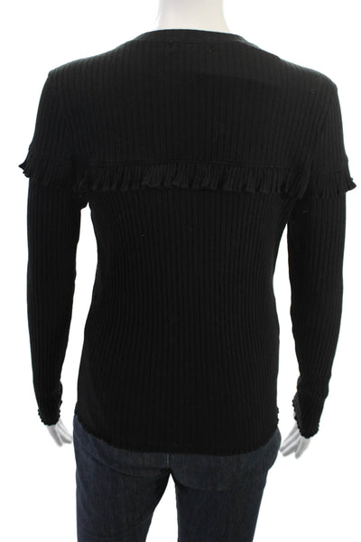 Goldie Unisex Black Cardigan Long Sleeve Round Neck Size L