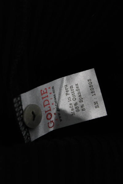 Goldie Unisex Black Cardigan Long Sleeve Round Neck Size L