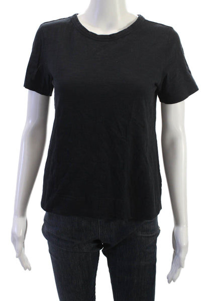 Theory Womens Basic Black Cotton Crew Neck Short Sleeve T-Shirt Size S