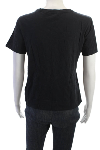 Theory Womens Basic Black Cotton Crew Neck Short Sleeve T-Shirt Size S