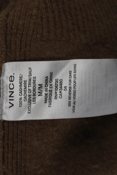 Vince Unisex Brown Pullover Sweater Round Neck Long Sleeve Cotton Linen Size M