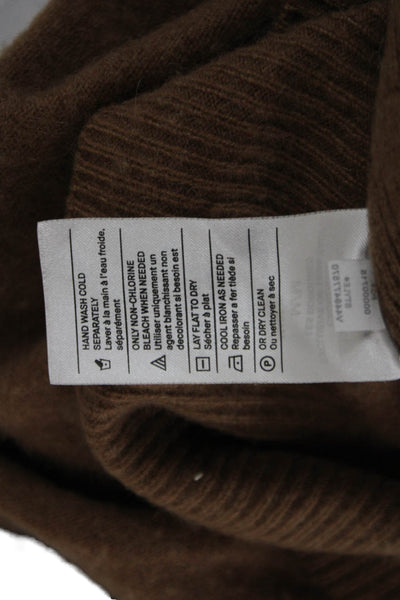 Vince Unisex Brown Pullover Sweater Round Neck Long Sleeve Cotton Linen Size M