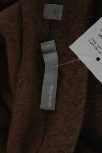 Vince Unisex Brown Pullover Sweater Round Neck Long Sleeve Cotton Linen Size M