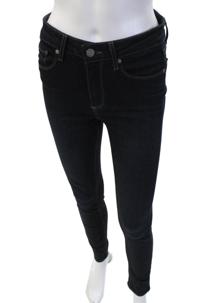 Paige Women Skinny Jegging Jeans Dark Blue High Rise Inseam 30 Size 27