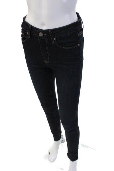Paige Women Skinny Jegging Jeans Dark Blue High Rise Inseam 30 Size 27