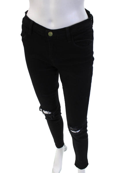 J Brand Womens Skinny Ankle Jeans Black High Rise Cotton Blend Size 26