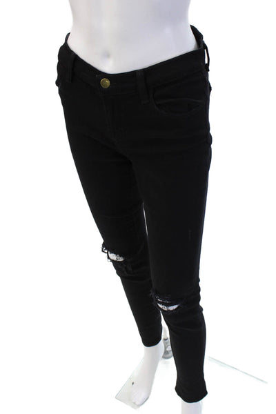 J Brand Womens Skinny Ankle Jeans Black High Rise Cotton Blend Size 26