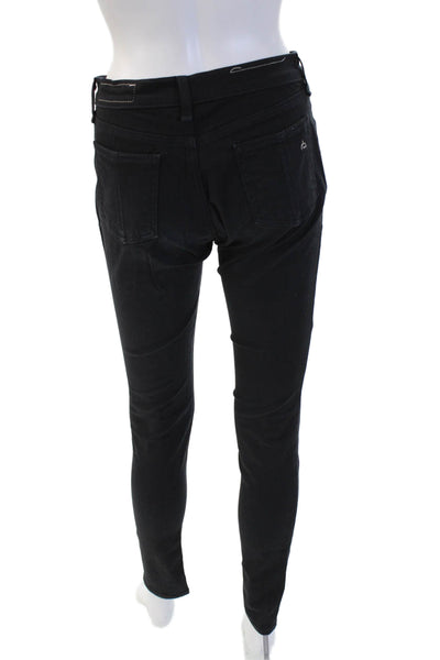 Rag & Bone Jean Womens Skinny Black Jeans High Rise Inseam 32 Size 27