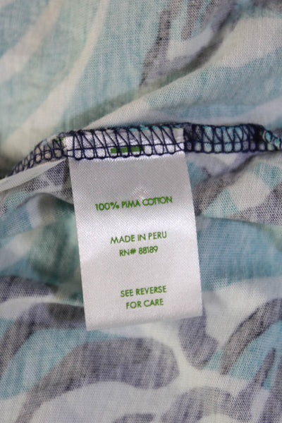 Lilly Pulitzer Women Shift T-Shirt Dress Blue Animal Print 3/4 Sleeve Size XS