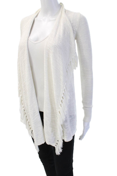 Lilly Pulitzer Womens Cardigan White V-Neck Long Sleeve Cotton Solid Size 2XS