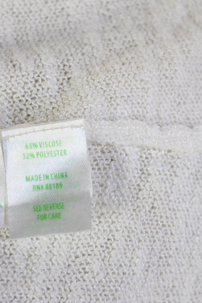 Lilly Pulitzer Womens Cardigan White V-Neck Long Sleeve Cotton Solid Size 2XS