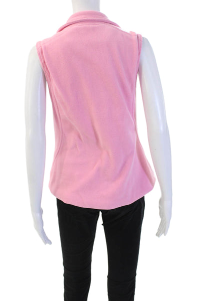 Lilly Pulitzer Womens Pink Cotton Collared Zip Solid Preppy Vest Size XS
