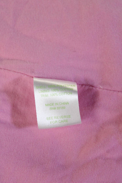 Lilly Pulitzer Womens Pink Cotton Collared Zip Solid Preppy Vest Size XS