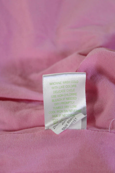 Lilly Pulitzer Womens Pink Cotton Collared Zip Solid Preppy Vest Size XS