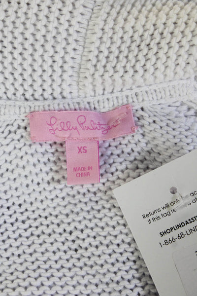 Lilly Pulitzer Unisex Cardigan White 100% Cotton Long Sleeve Size XS