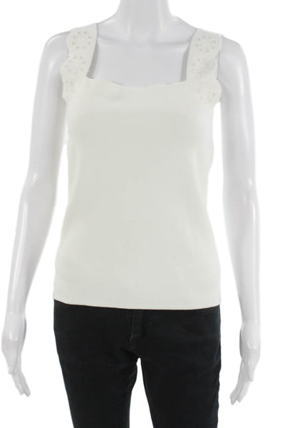 Tahari Women Camisole Square Neck Sleeveless White Petite Size S