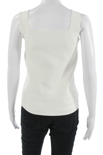 Tahari Women Camisole Square Neck Sleeveless White Petite Size S