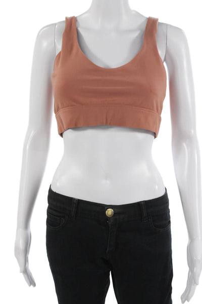 Varley Womens Scoop Neck Sleeveless Padded Sports Bra Mauve Size XL