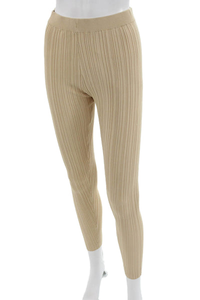 Michael Costello x Revolve Women Ankle Cropped Striped Beige Pants Size M