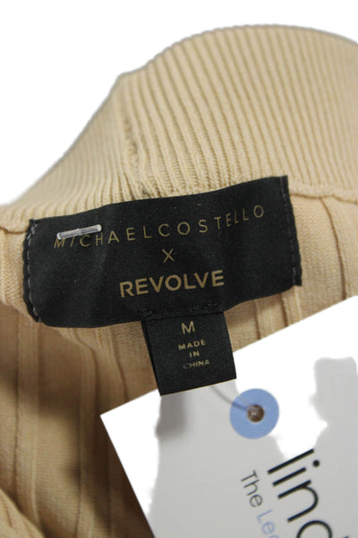 Michael Costello x Revolve Women Ankle Cropped Striped Beige Pants Size M