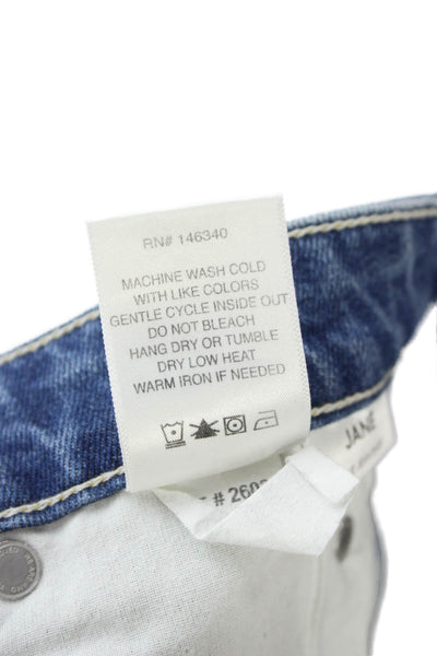 Amo Women Cropped Flared Jeans Blue High Rise 26 Inseam 98% Cotton Size 29
