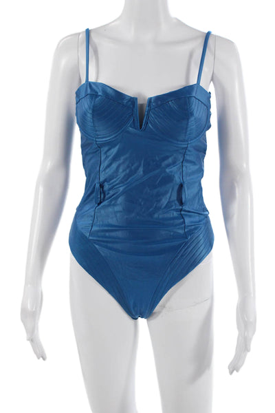Devon Windsor Womens One Piece Blue Swimsuit Size M