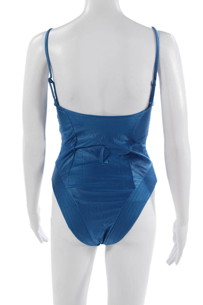 Devon Windsor Womens One Piece Blue Swimsuit Size M